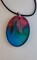 Handmade Pink, Green, Teal, and Blue Oval Pendant Necklace or Keychain product 2